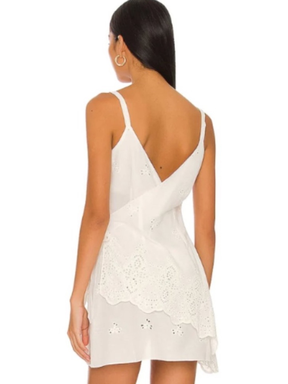 LPA Suvi Wrap Mini Dress Eyelet Graduation Bride Bridal Bachelorette - Picture 4 of 10